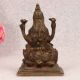 Vintage Dark Finish Brass Goddess Lakshmi Statue for Worship