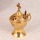 Handmade Golden Shiny Brass Incense Burner for Decor