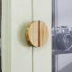 Half Moon Natural Wooden Door Knobs 2 Pieces