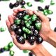 25 Pieces Black and Green Glass Ornaments For Tree Decoration