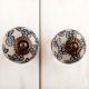 Turquoise Tiny Floral Dresser Knob