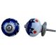 Navy Blue Floral Dresser Knob