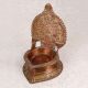 South Indian Art Brass Gajalaxmi Oil Lamp for Prayer Room