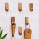 6 Pieces Small Natural Wooden No Drill Adheshive Wall Hooks