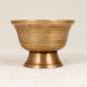 Antique Brown Brass Kumkum Bowl in South Indian Art