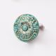 Sea Green Golden Floral Ceramic Cabinet Knob