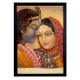 Vintage Paper Print of Radha Krishna in Frame for Decor