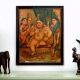 Vintage Lord Baby Krishna Paper Print in Frame for Hanging
