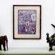 Vintage Used Mughal Art Paper Print in Frame for Hanging