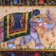Vintage Silk Painting of Elephant from Rajasthan for Decor