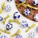 Round Blue and White Balls Ceramic Christmas Ornaments-Pack of 12