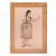 Vintage Fine Pencil Sketch Painting of Lady for Decoration