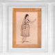 Vintage Fine Pencil Sketch Painting of Lady for Decoration