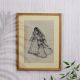 Vintage Traditional Art Paper Painting of a Sitting Lady