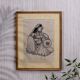 Traditional Indian Lady Sitting Paper Painting for Hanging