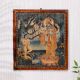 Vintage Paper Print of Lord Vishnu in Wooden Frame