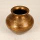 Brown Vintage Brass Water Pot Lota in South Indian Art