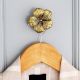 Modern Flower Aluminum Wall Hooks In Golden Finish (Pack of 3)