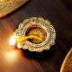 Handmade Golden Aluminium Diwali Diya For Pooja Room Decoration