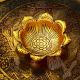 Open Flower Shape Aluminium Golden Diwali Diya For Mandir Decoration