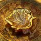 Handmade Golden Aluminium Ganpati on Leaf Shape Diwali Diya