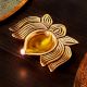 Modern Golden Brass Lotus Flower Diwali Diya Lamp Festival Decoration
