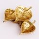 Golden Brass 3 Leaf Shaped Oil Lamp For Diwali Pooja