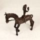 Vintage Tribal Art Brass Horse with Rider for Home Decoration