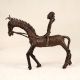 Vintage Tribal Art Brass Horse with Rider for Home Decoration