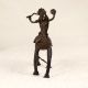 Vintage Tribal Art Brass Horse with Rider for Home Decoration