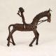 Vintage Tribal Art Brass Horse with Rider for Home Decoration