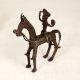 Handcrafted Tribal Art Horse with Rider Made of Brass from Bengal