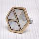 Hexagon Mother of Pearl and Brass Decorative Wardrobe Knobs