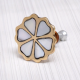 White and Golden Mother of Pearl Flower Drawer Knobs