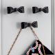 Handcrafted Black Iron Bow Modern Wall Hooks-3 Pieces