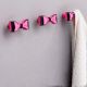 Pink and Black Iron Bow Modern Wall Hooks-3 Pieces
