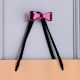 Pink and Black Iron Bow Modern Wall Hooks-3 Pieces