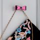 Pink and Black Iron Bow Modern Wall Hooks-3 Pieces