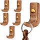 6 Pieces Small Natural Wooden Wall Hooks