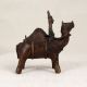 Central India Vintage Brass Camel Statue with Rider for Decor