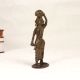 Tribal Art Brass Statue of Lady Carrying Crop for Decoration