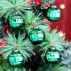 12 Pieces Decorative Glass Green Christmas Ornaments For Tree Decoration