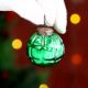 12 Pieces Decorative Glass Green Christmas Ornaments For Tree Decoration