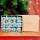 12 Pieces Modern Glass Sky Blue Christmas Ornaments For Tree Decoration