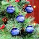 12 Pieces Round Blue Glass Christmas Ornaments For Tree Decoration