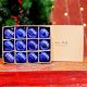 12 Pieces Round Blue Glass Christmas Ornaments For Tree Decoration