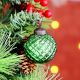 12 Pieces Decorative Green Glass Ornaments - Christmas Tree Ornaments
