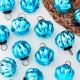12 Pieces Sky Blue Coloured Glass Christmas Ornaments