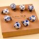 25 Pieces Modern Blue Round Tiny Ceramic Christmas Ornaments