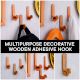 Natural Bird Shape Wooden Adheshive Wall Hook-Pack of 1